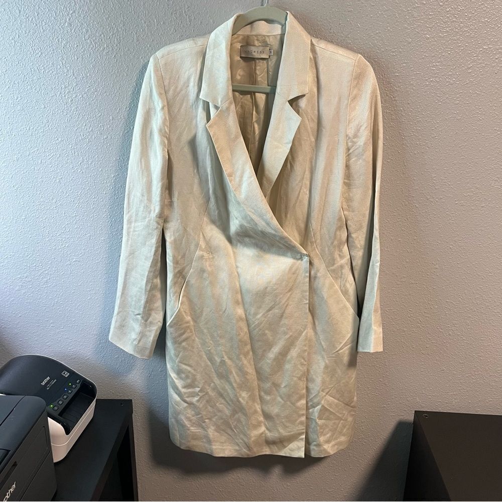 Undress Beige Linendouble Breasted Blazer Dress